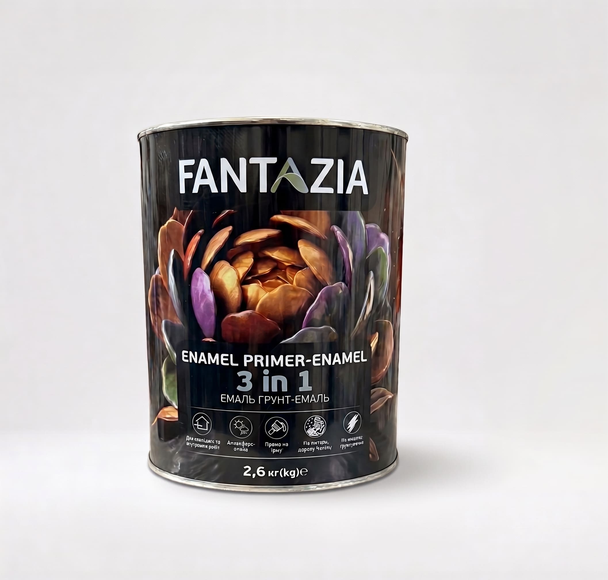 Грунт-емаль 3 в 1 Fantazia графіт 2,6 кг